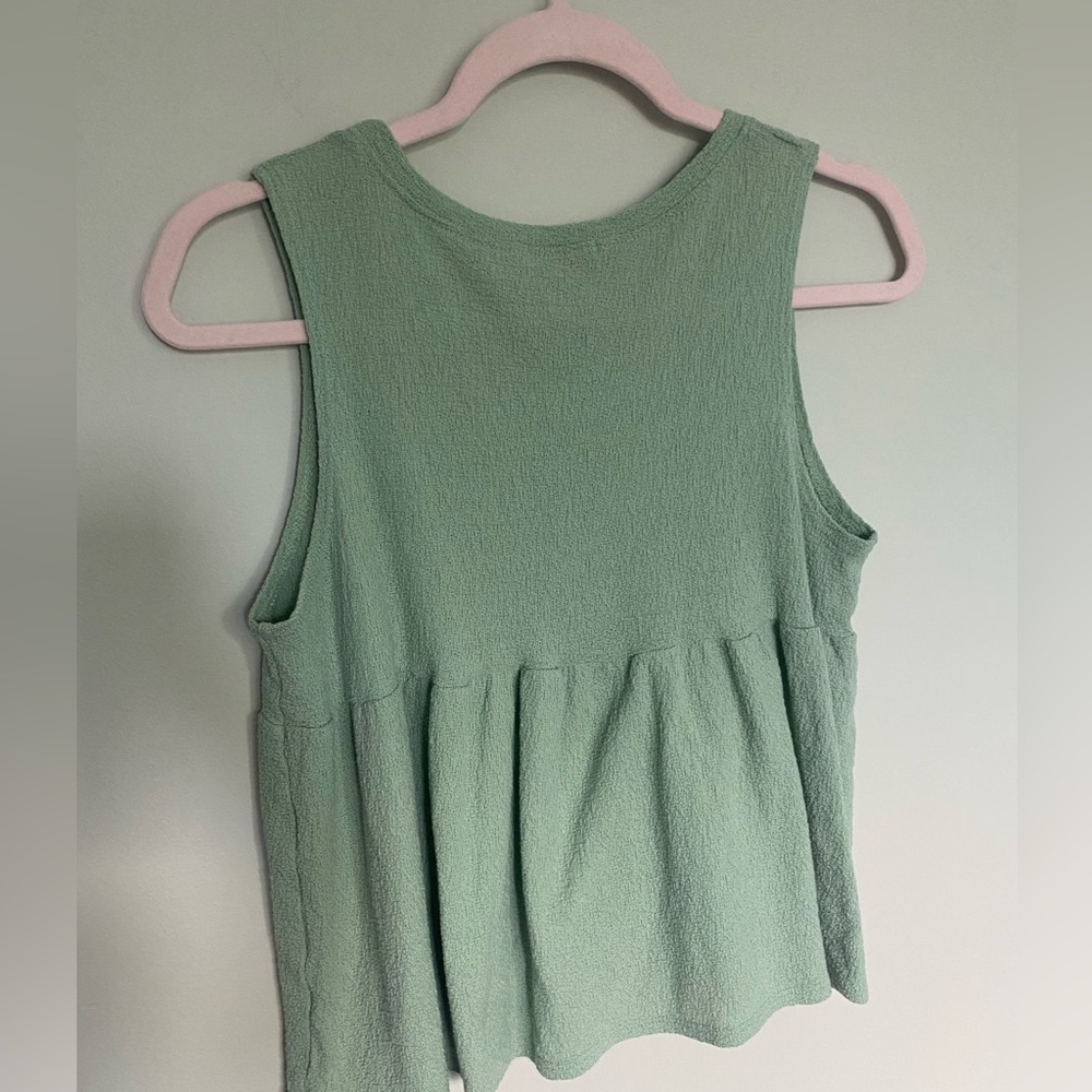 Pink Lily Green Tank Top - Small